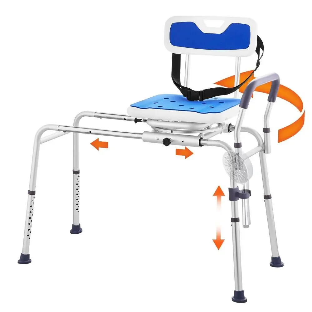 360° Swivel Transfer Shower Chair 400 lb Capacity w/ Safety Belt